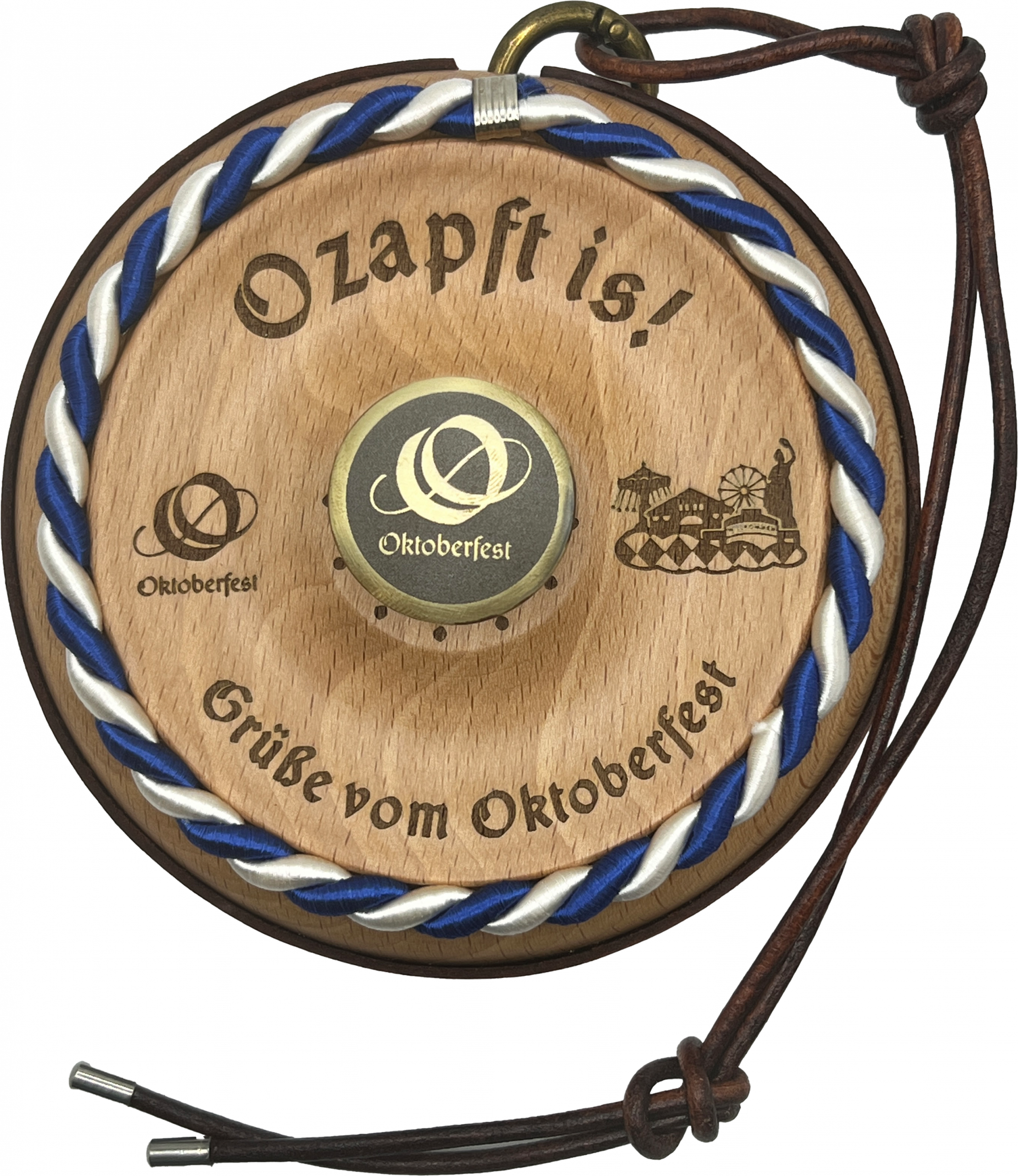 Offiziell Oktoberfest-Deckel mit Wiesn-Logo im Bronze-Knauf